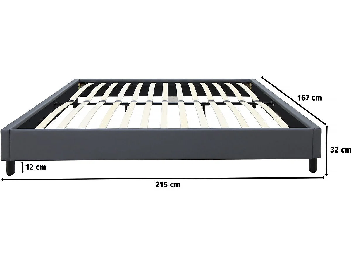 Lattenrost "Andy"  - 160 x 200 cm - PVC - Anthrazitgrau