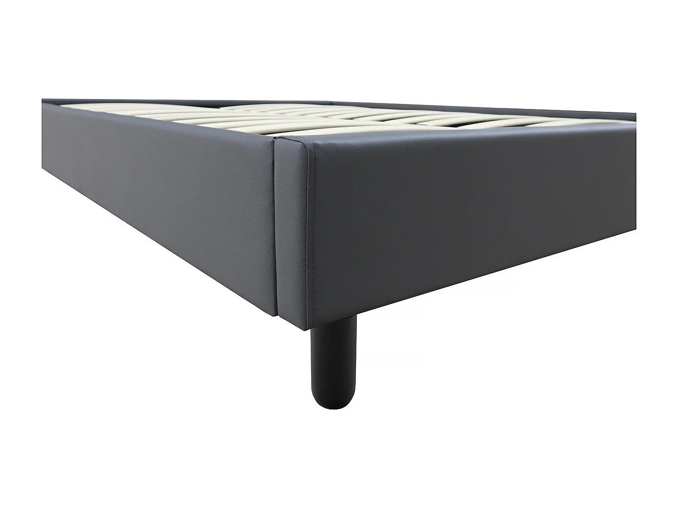 Podstawa łóżka "Andy" - 160 x 200 cm - PVC - Antracytowy szary
