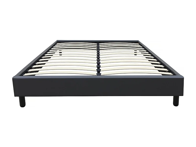 Sommier "Andy" - 160 x 200 cm - PVC - Gris anthracite