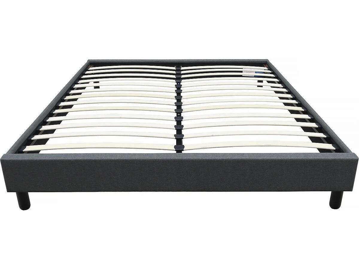 Sommier "Andy" en tissu - 160 x 200 cm - Gris anthracite