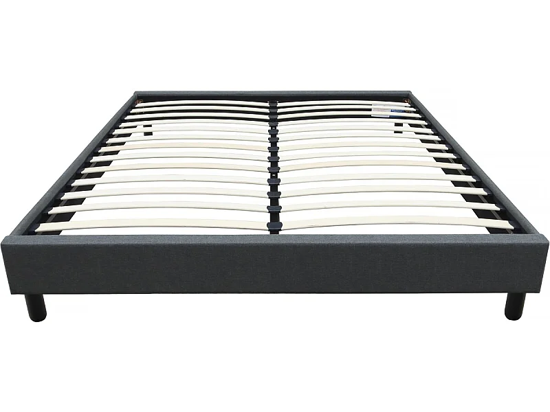Sommier "Andy" en tissu - 160 x 200 cm - Gris anthracite