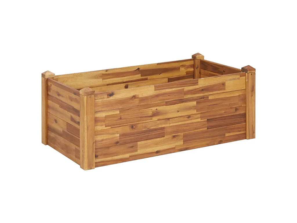 Fioriera rialzata per piante e fiori giardino 110 x 60 x 44 cm legno massello di acacia 02_0000984
