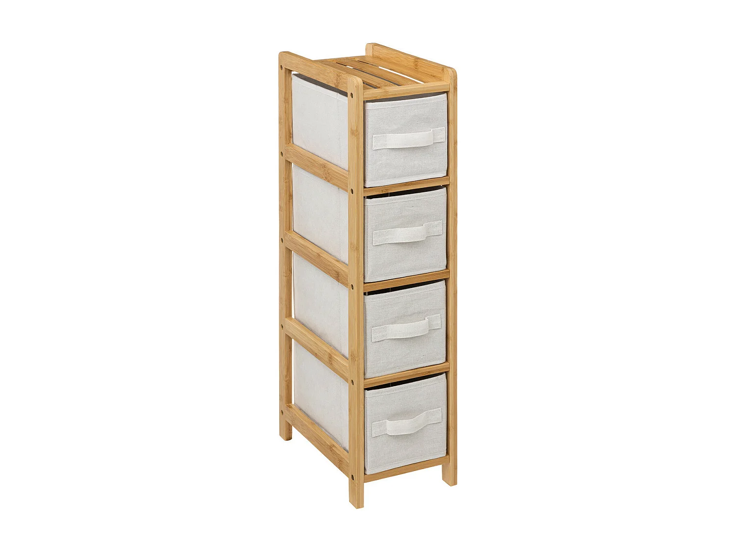 Meuble Étagère en Bambou avec 4 paniers H 78.5 cm