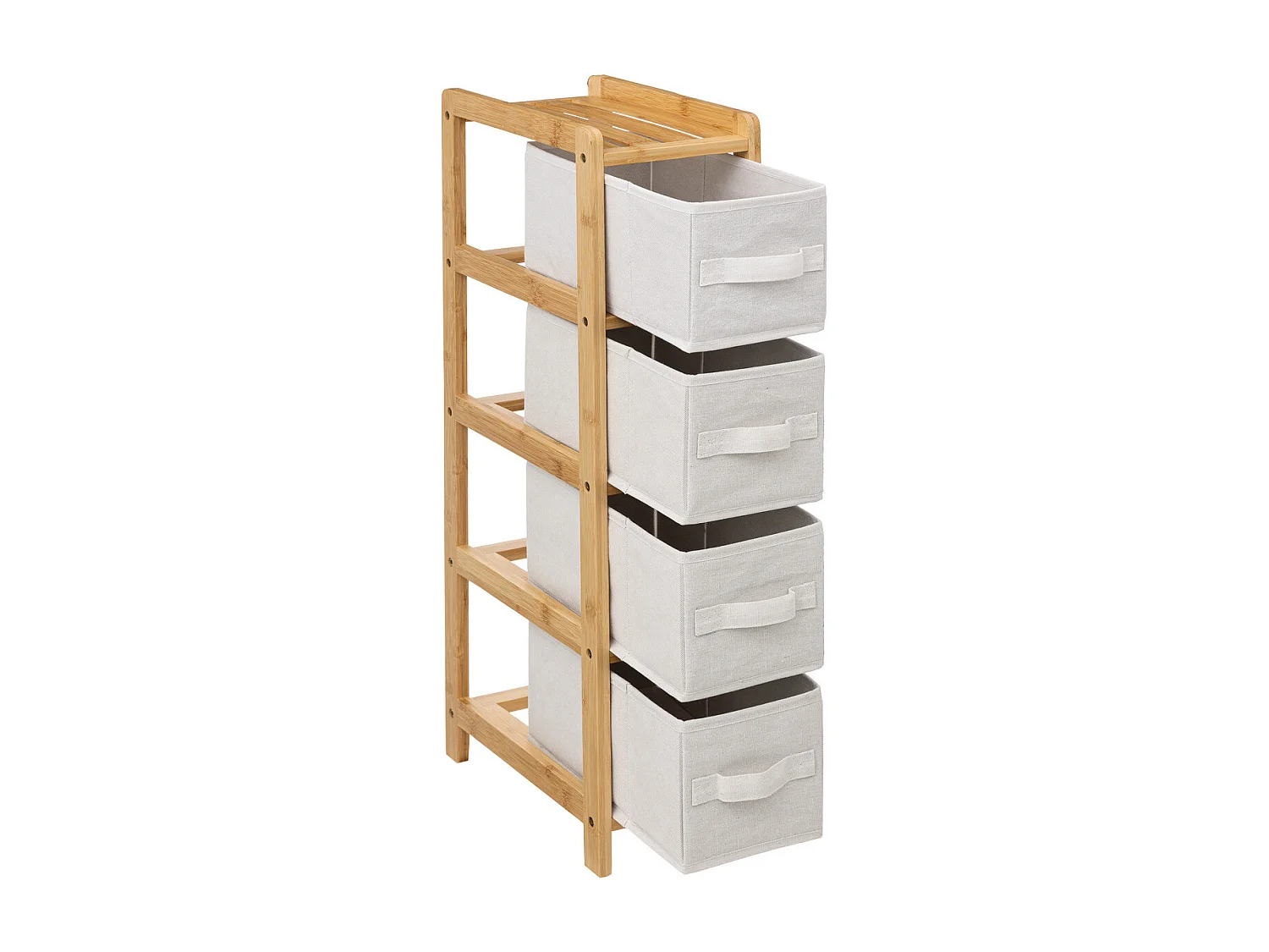 Meuble Étagère en Bambou avec 4 paniers H 78.5 cm