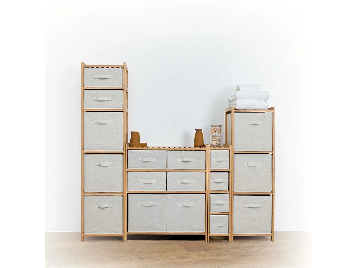 Meuble Étagère en Bambou avec 4 paniers H 78.5 cm