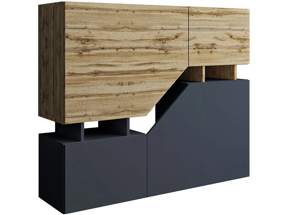 Escritorio alto "Ceelias" 120 x 35 x 100 cm - Gris/Marrón