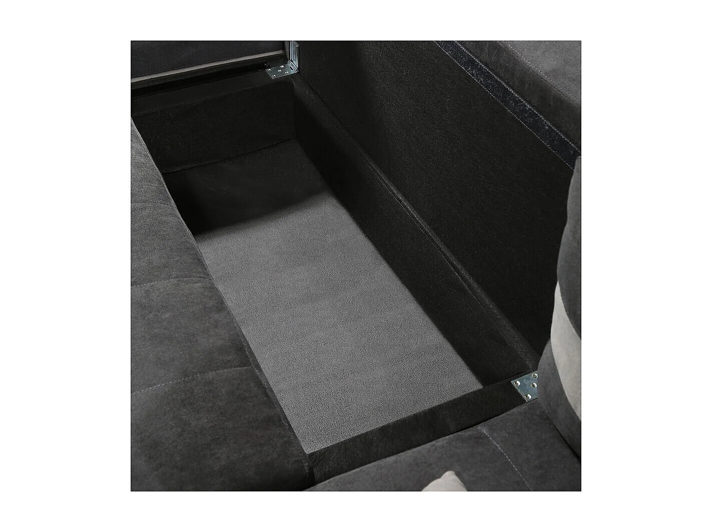 Panoramiczna rozkładana sofa "Antoine" ze schowkami - 5-osobowa - Ciemnoszary/jasnoszary