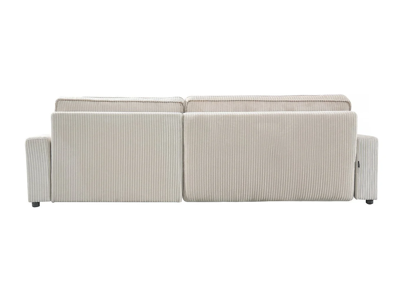Canapé d'angle convertible et reversible en velours côtelé "Montaigne" - 3 places  - Beige