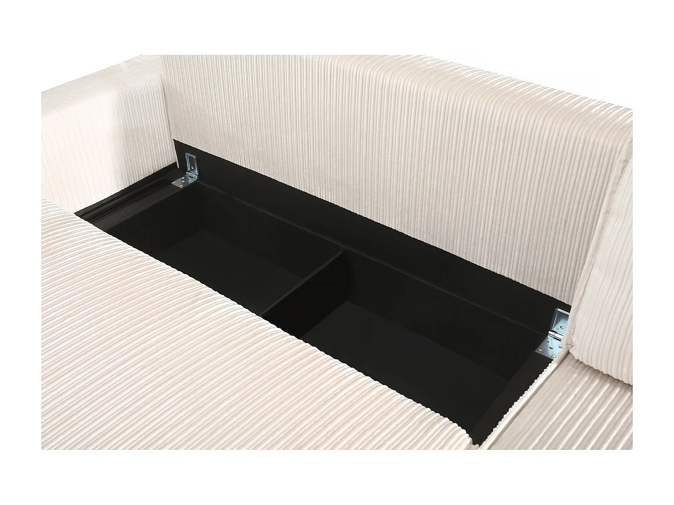 Canapé d'angle convertible et reversible en velours côtelé "Montaigne" - 3 places  - Beige