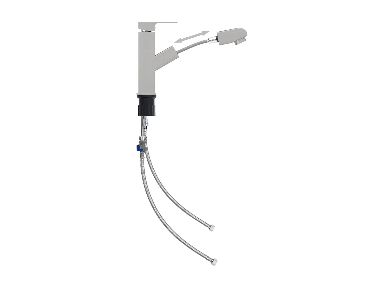 Robinet de lavabo rétractable de bain 157x172 mm argenté 02_0003524