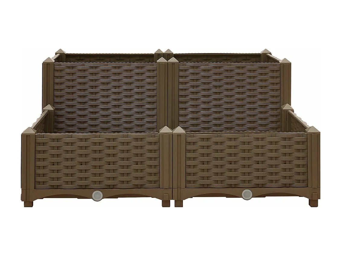 Fioriera rialzata piante fiori giardino 80 x 80 x 38 cm polipropilene 02_0000956