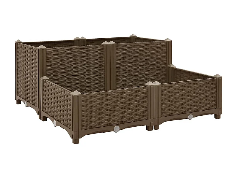 Fioriera rialzata piante fiori giardino 80 x 80 x 38 cm polipropilene 02_0000956