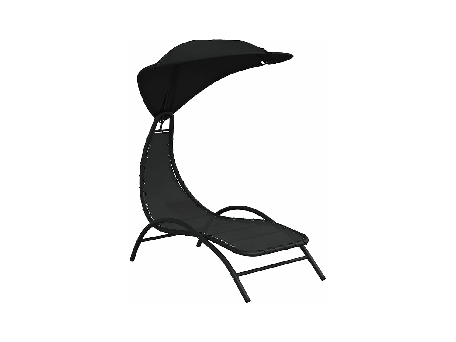 Transat chaise longue bain noire 167 x 80 x 195 cm 02_0012277