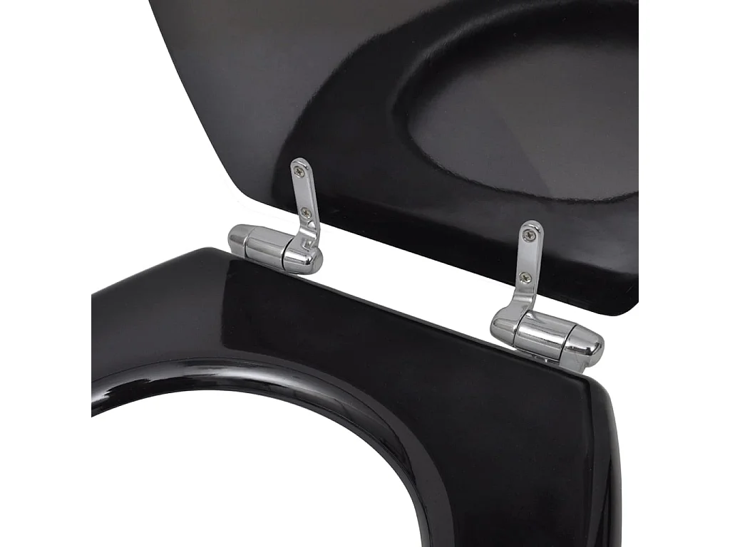 Siège de toilette abattant effet bois noire 45 x 36 x 5 cm 02_0002876