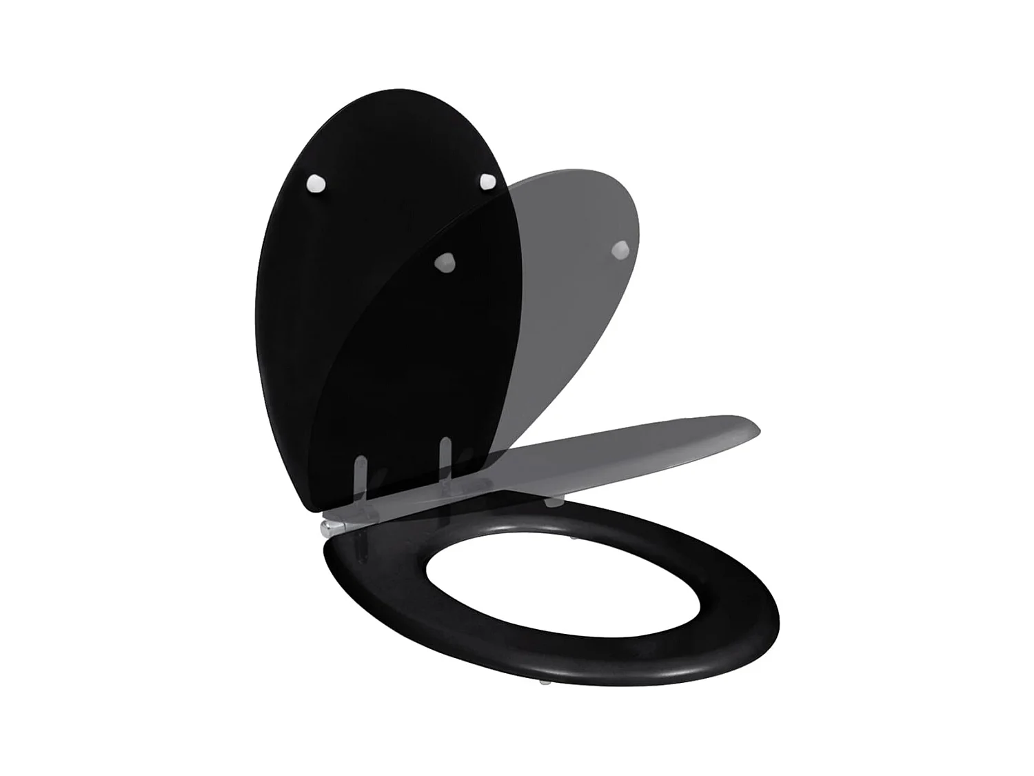 Siège de toilette abattant effet bois noire 45 x 36 x 5 cm 02_0002876