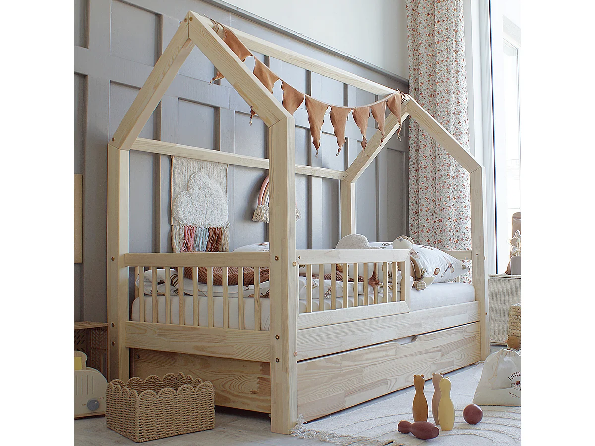 Kajuitbed 90x190 inclusief boxspring en lade Sofia Bois