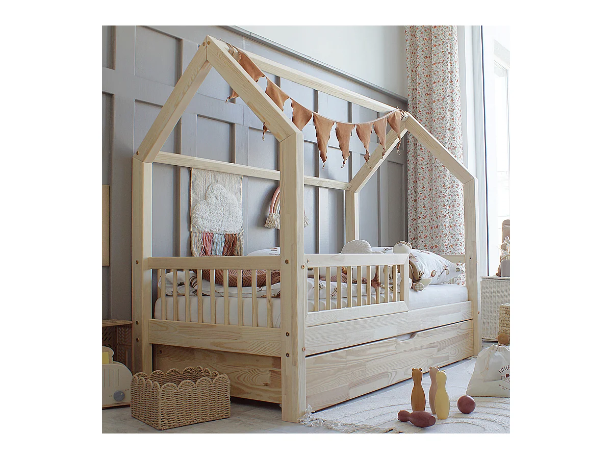 Kajuitbed 90x190 inclusief boxspring en lade Sofia Bois
