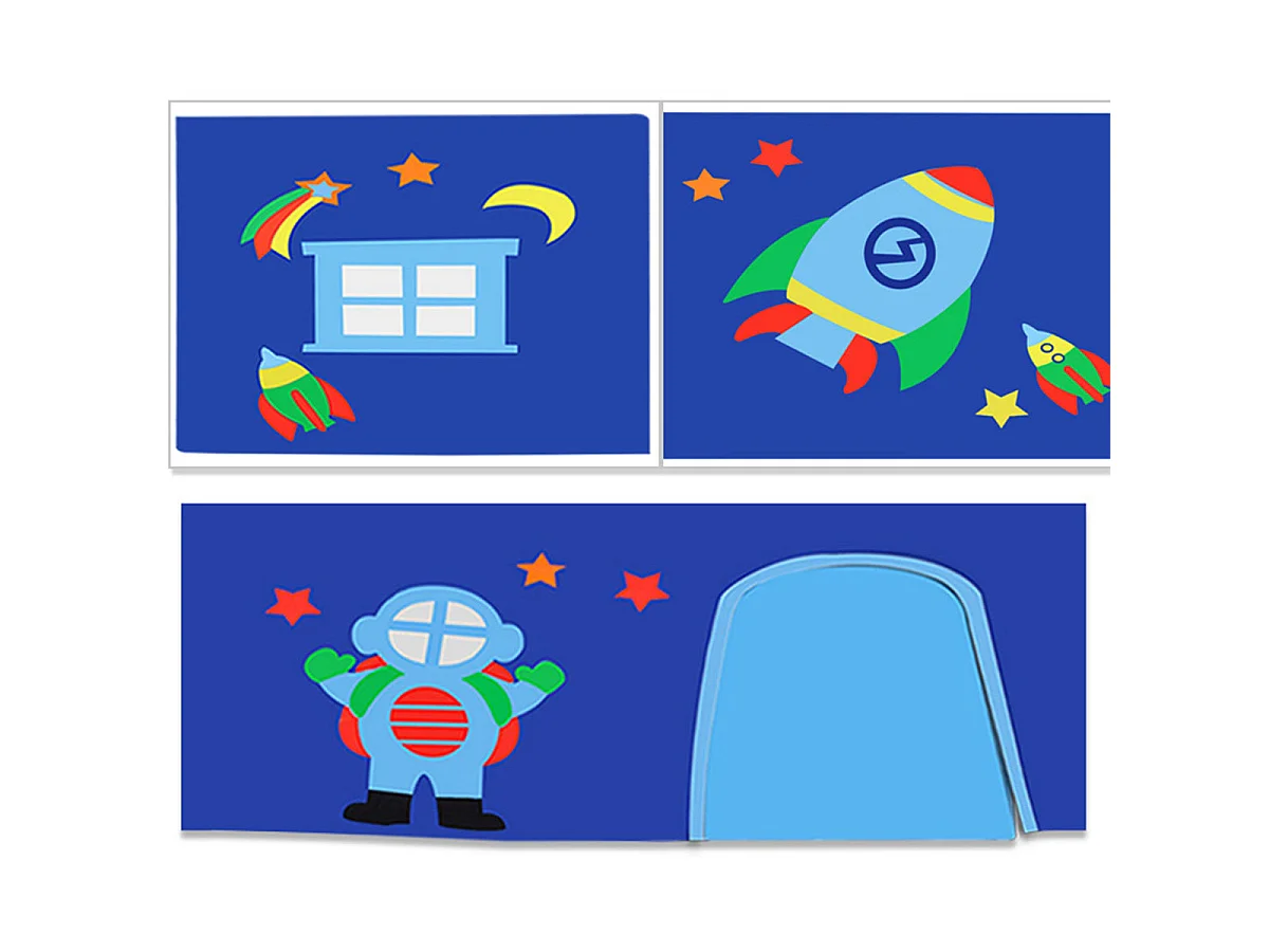 Lit Enfant Tente & Tunnel "Scott Astro" 90x200cm Blanc