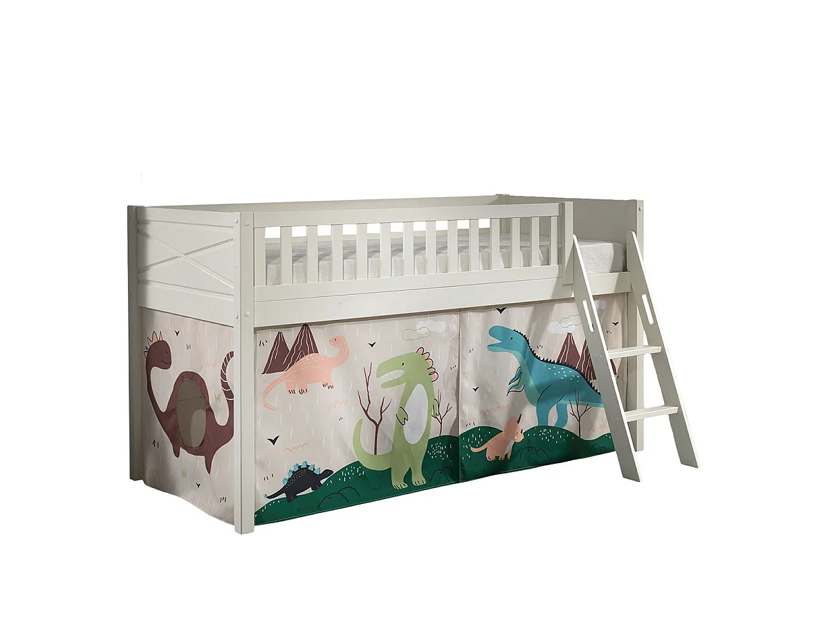 Lit Enfant Tente "Scott Dino" 90x200cm Blanc