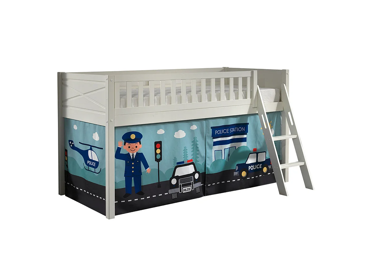 Lit Enfant Tente "Scott Police" 90x200cm Blanc