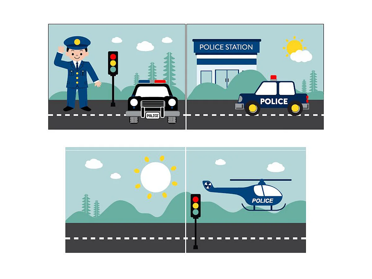 Lit Enfant Tente "Scott Police" 90x200cm Blanc