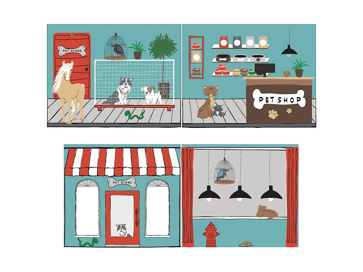 Lit Enfant Tente "Scott Pet Shop" 90x200cm Blanc