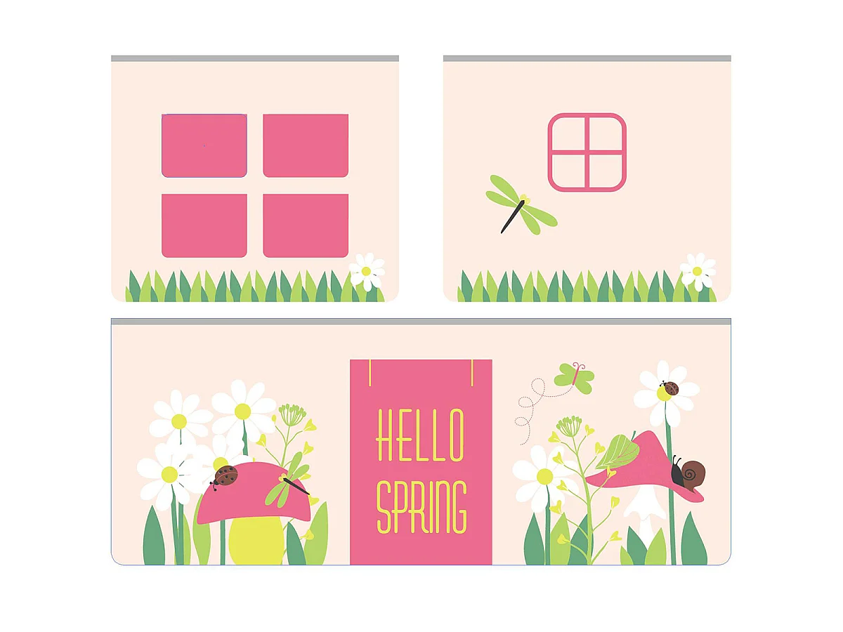 Lit Enfant Tente & Tunnel "Scott Spring" 90x200cm Blanc