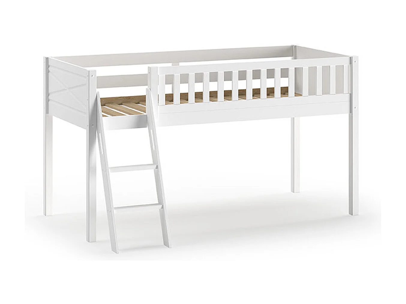 Lit Enfant Tente & Tunnel "Scott Spring" 90x200cm Blanc