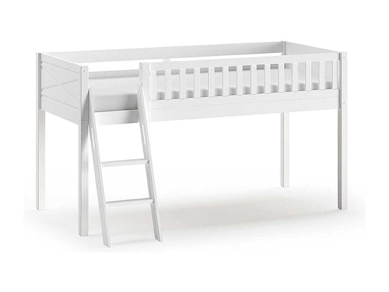 Lit Enfant Tente & Tunnel "Scott Spring" 90x200cm Blanc