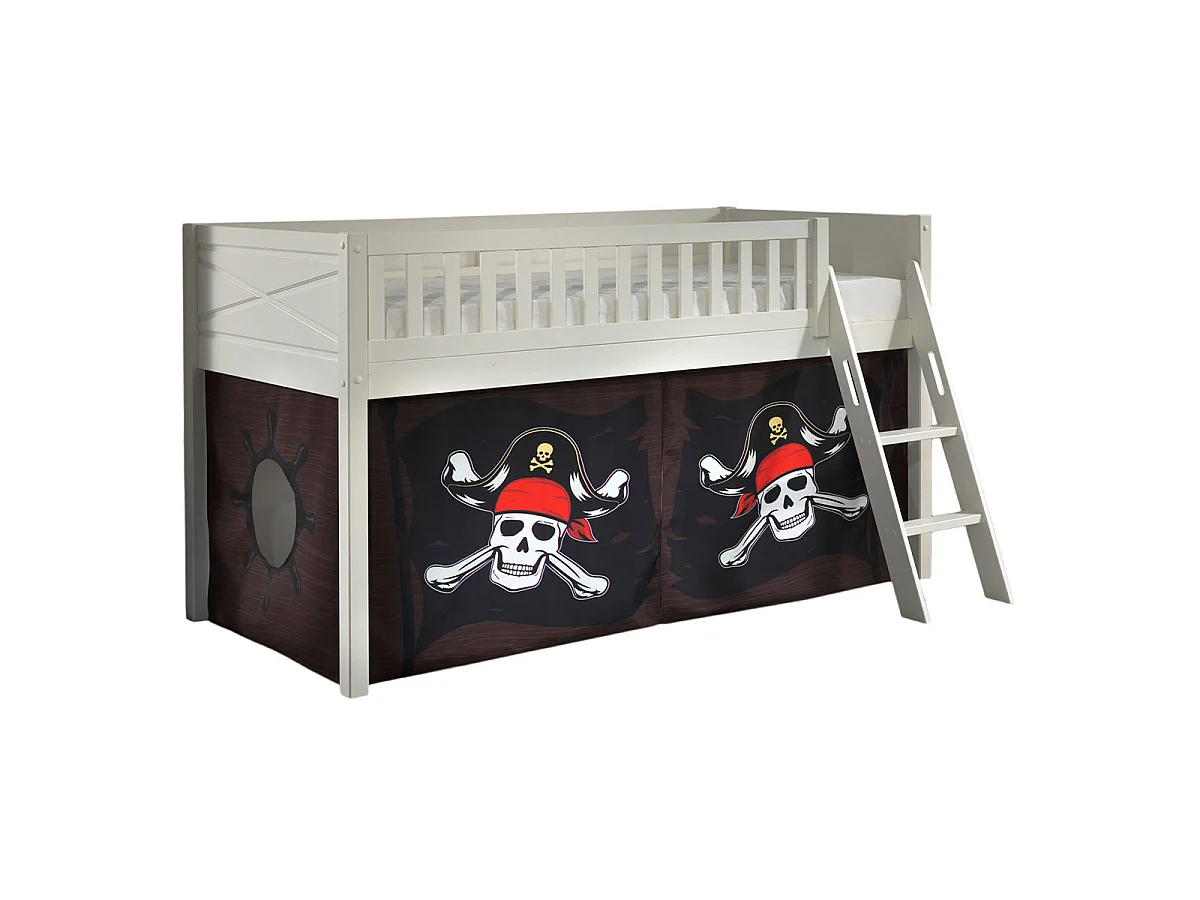 Lit Enfant Tente "Scott Caribian Pirates" 90x200cm Blanc