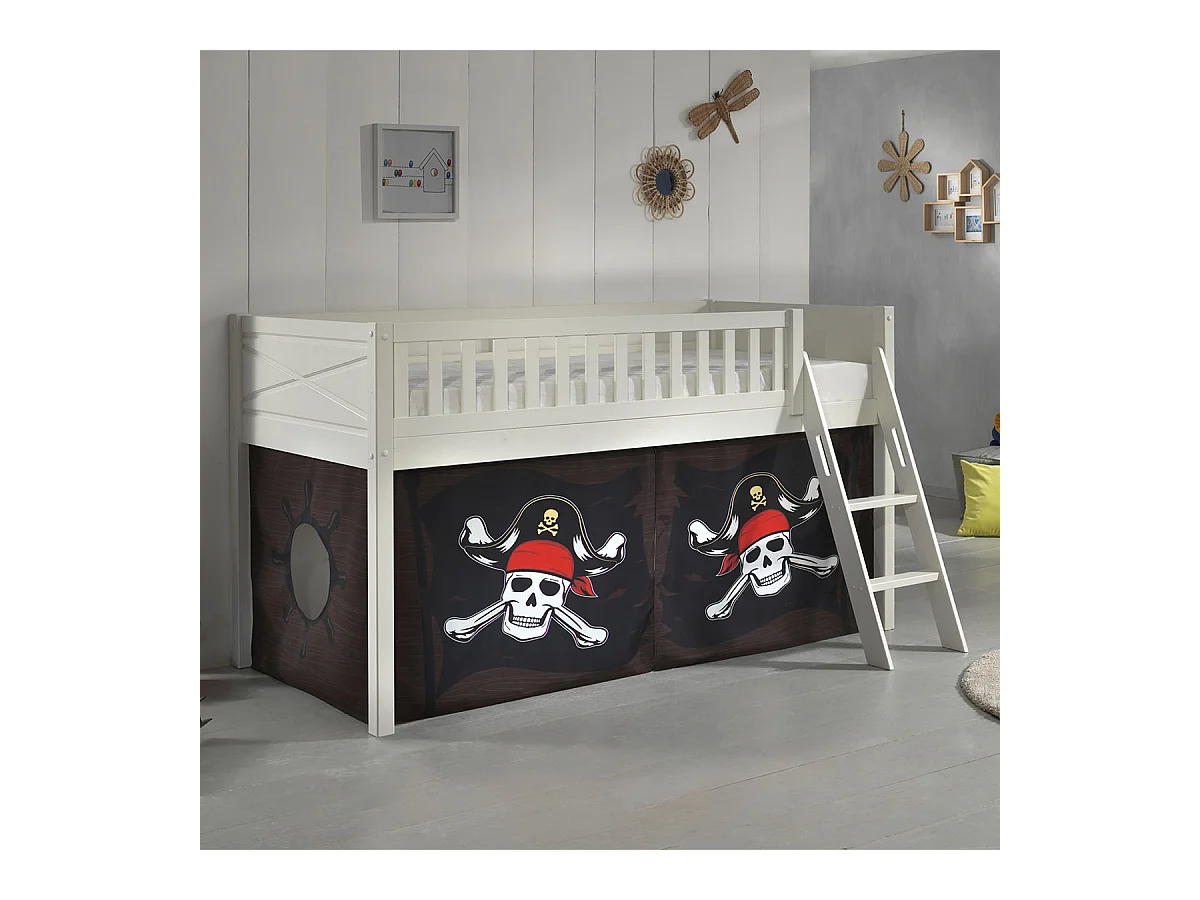 Lit Enfant Tente "Scott Caribian Pirates" 90x200cm Blanc