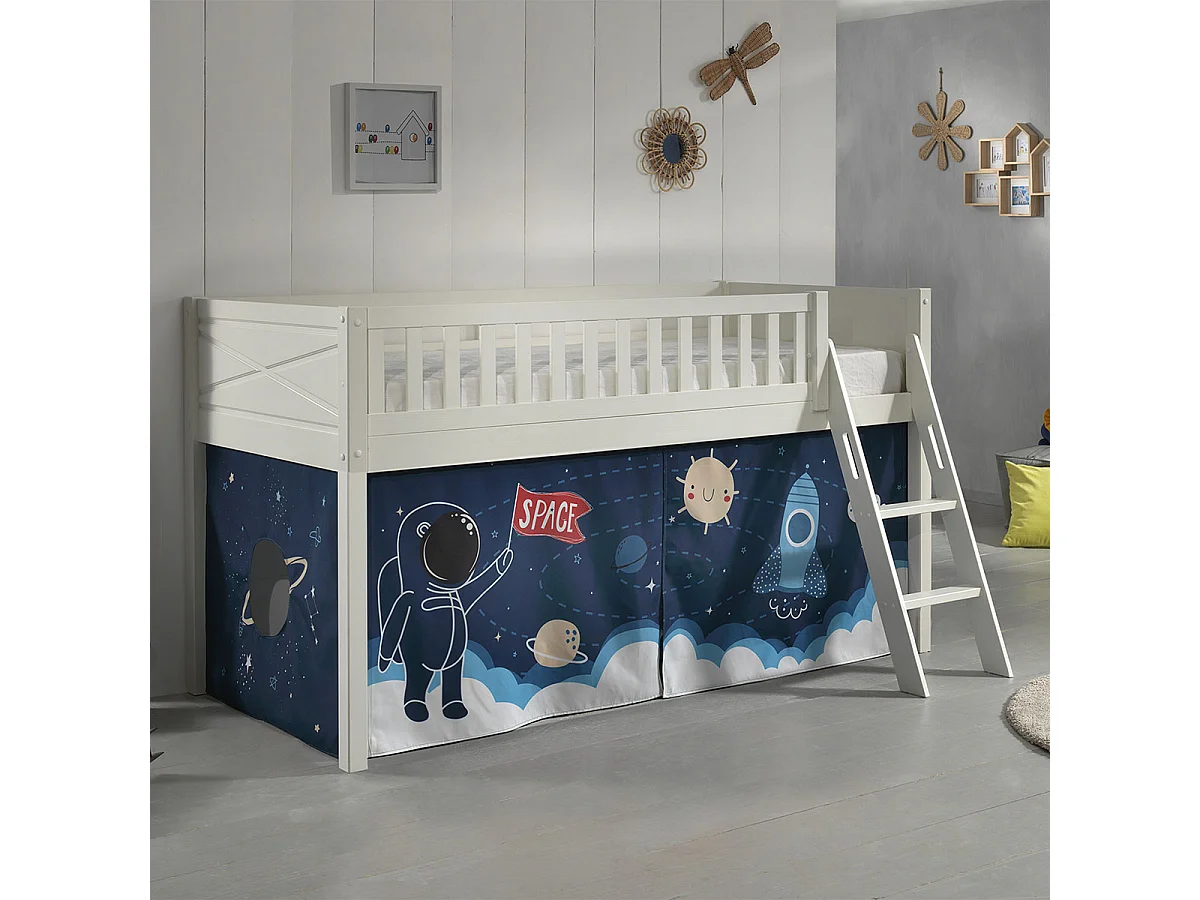 Lit Enfant Tente "Scott Space Shuttle" 90x200cm Blanc