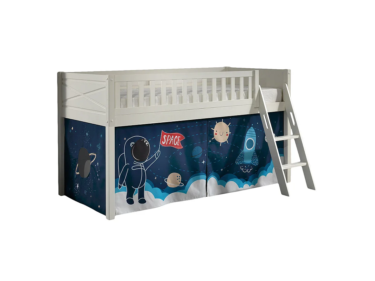 Lit Enfant Tente "Scott Space Shuttle" 90x200cm Blanc