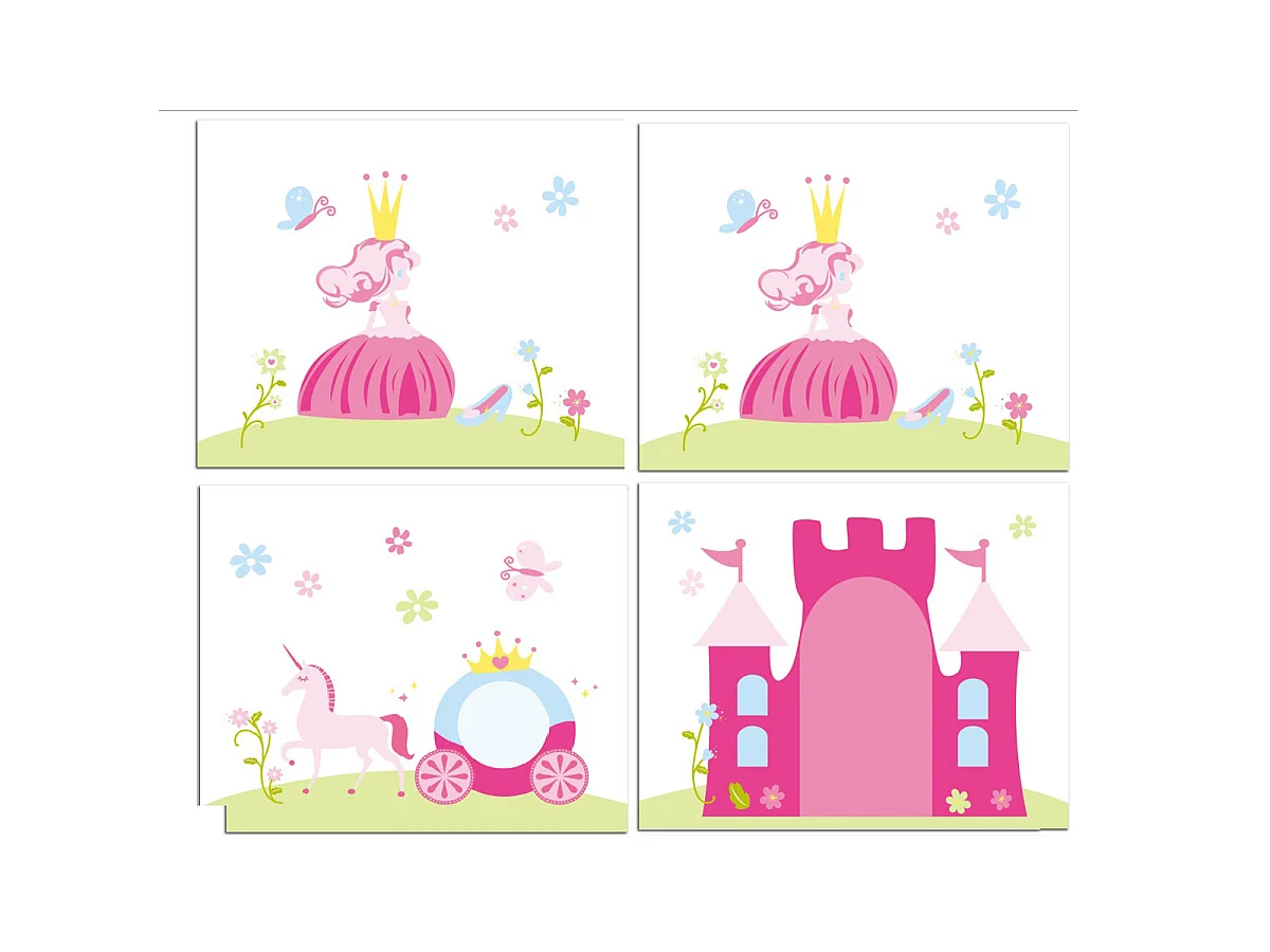 Lit Enfant Tente & Tunnel "Scott Princesse" 90x200cm Blanc