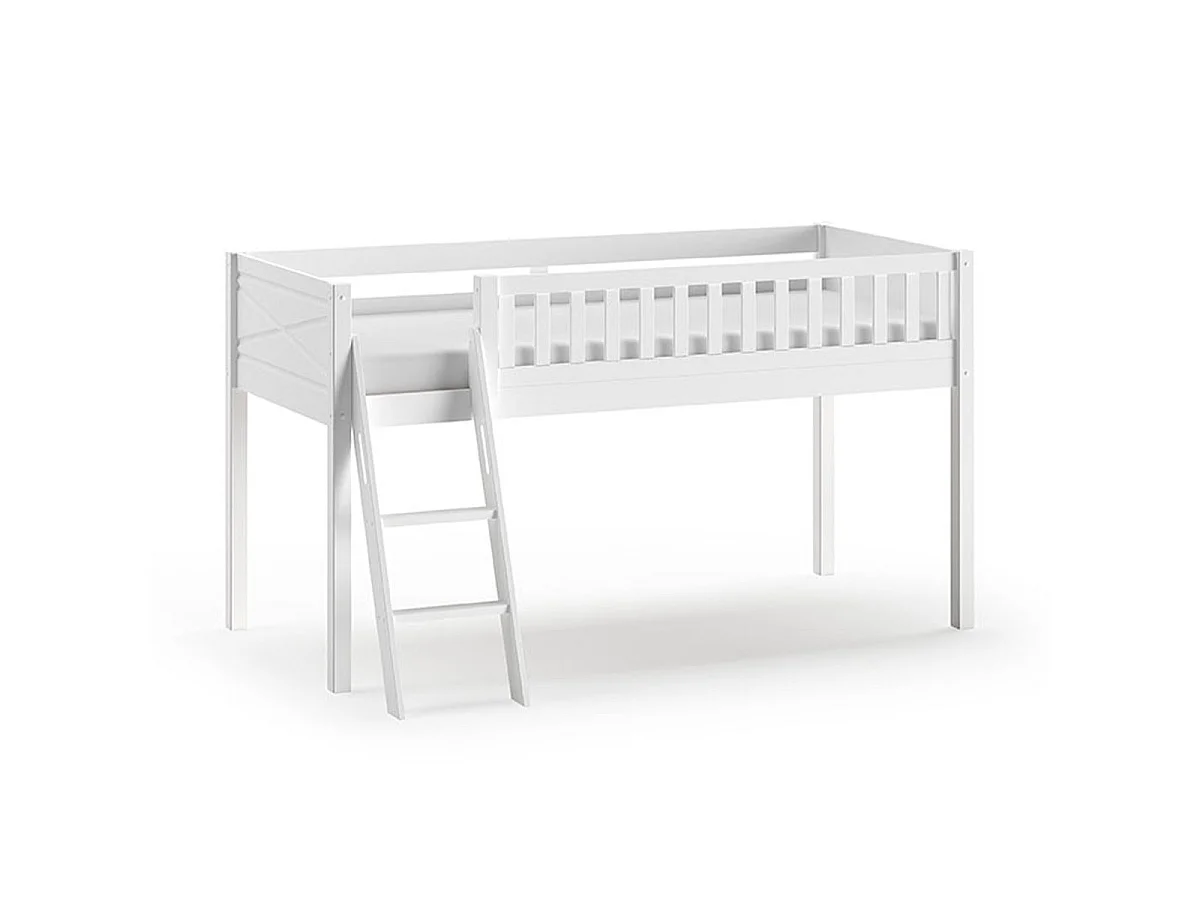 Lit Enfant Tente & Tunnel "Scott Princesse" 90x200cm Blanc