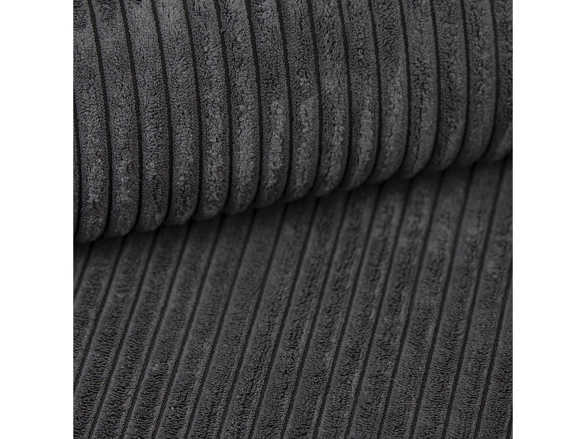 Canapé d'angle convertible 4 places avec coffre en velours gris foncé