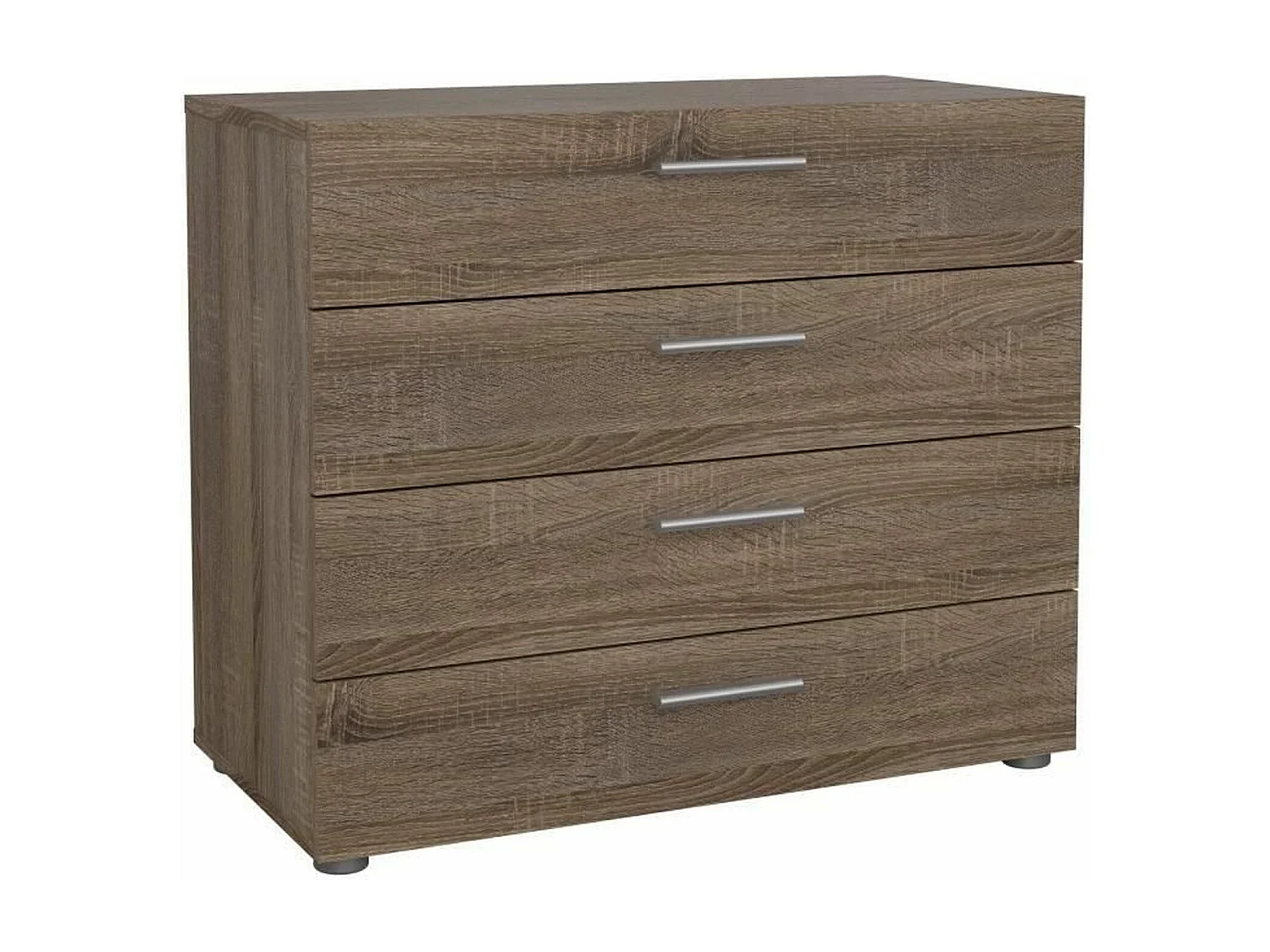 Commode 4 tiroirs - chêne Truffe - 80 x 40 x 68,5 cm