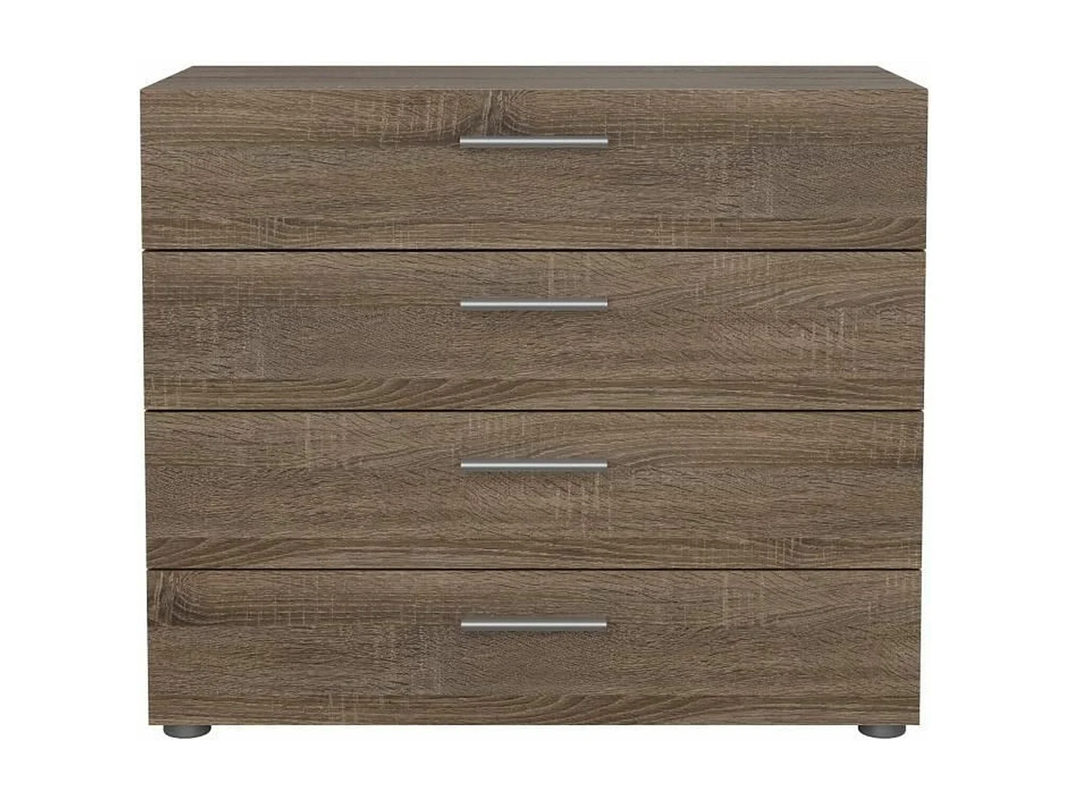 Commode 4 tiroirs - chêne Truffe - 80 x 40 x 68,5 cm