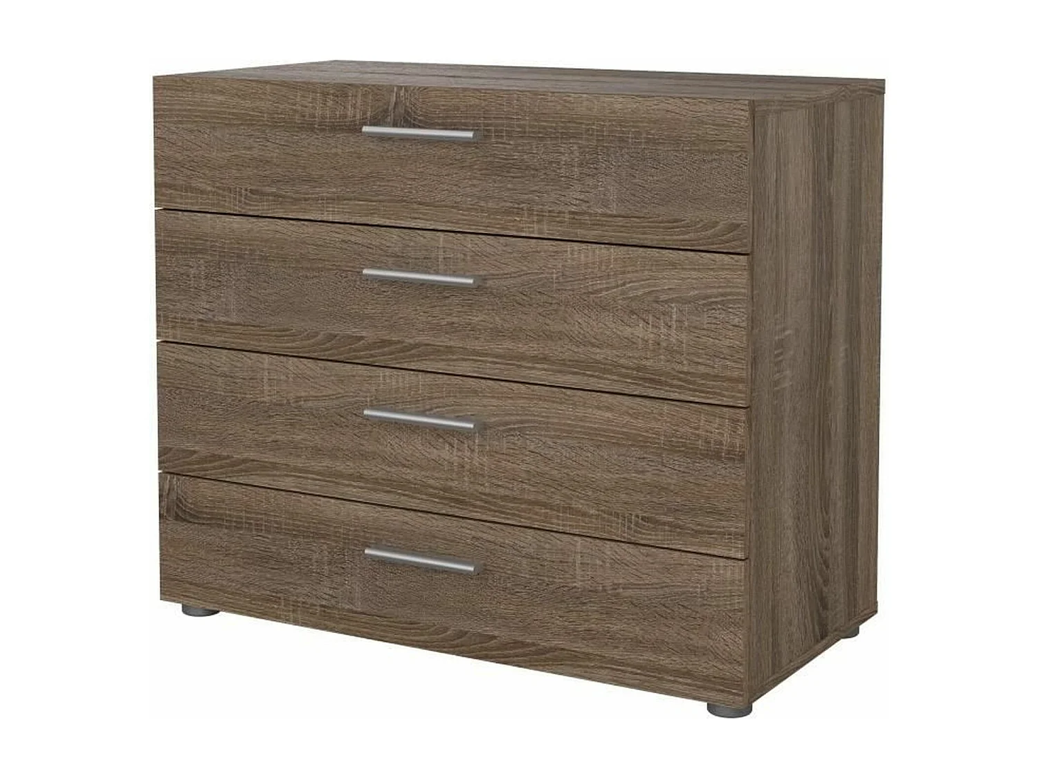 Commode 4 tiroirs - chêne Truffe - 80 x 40 x 68,5 cm