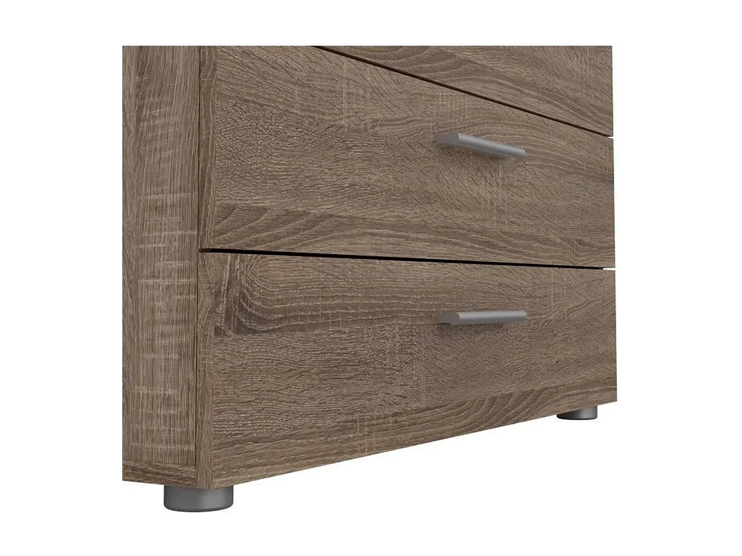 Commode 4 tiroirs - chêne Truffe - 80 x 40 x 68,5 cm