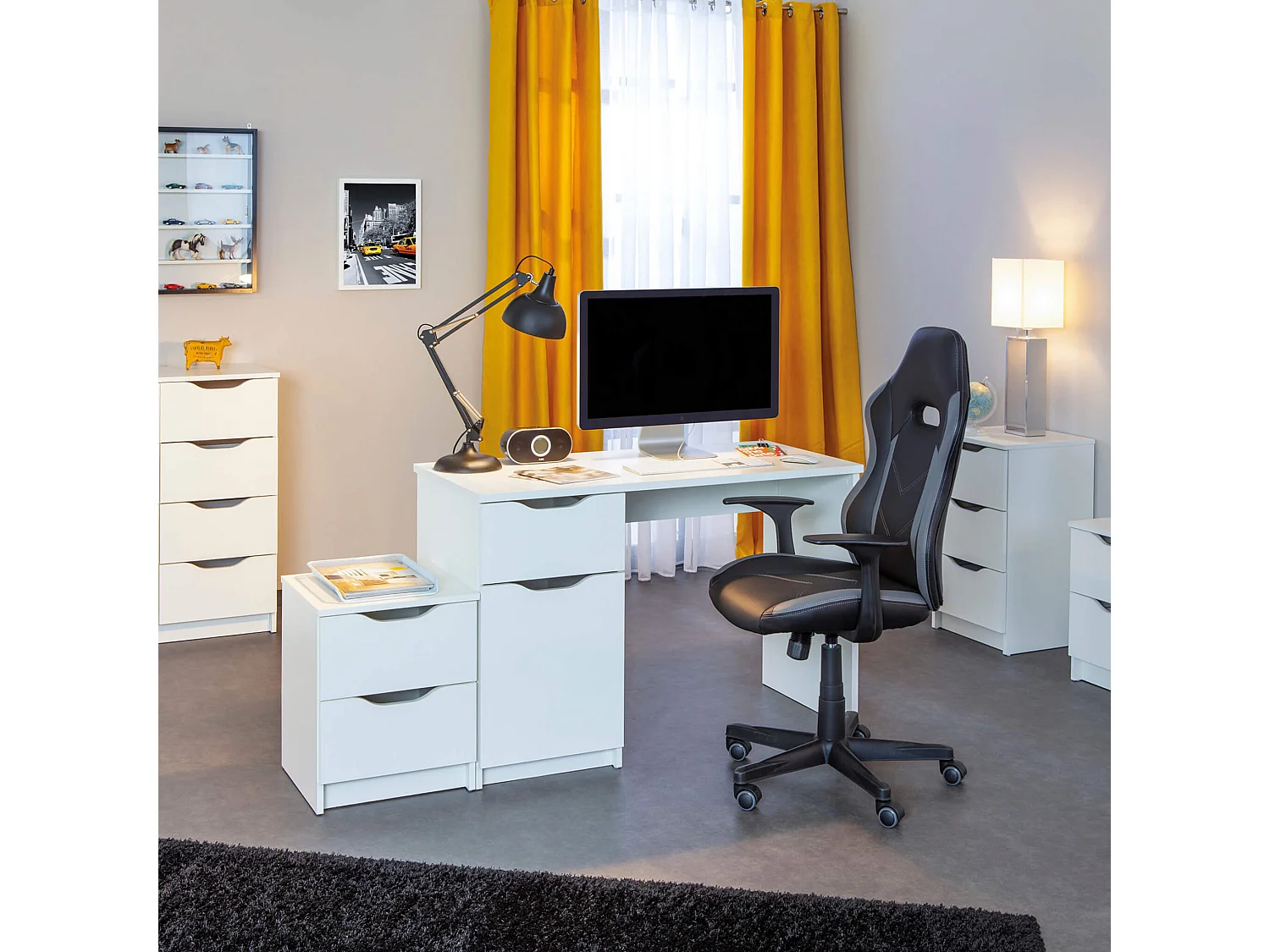 Fauteuil de bureau réglable noir et gris - FT12080