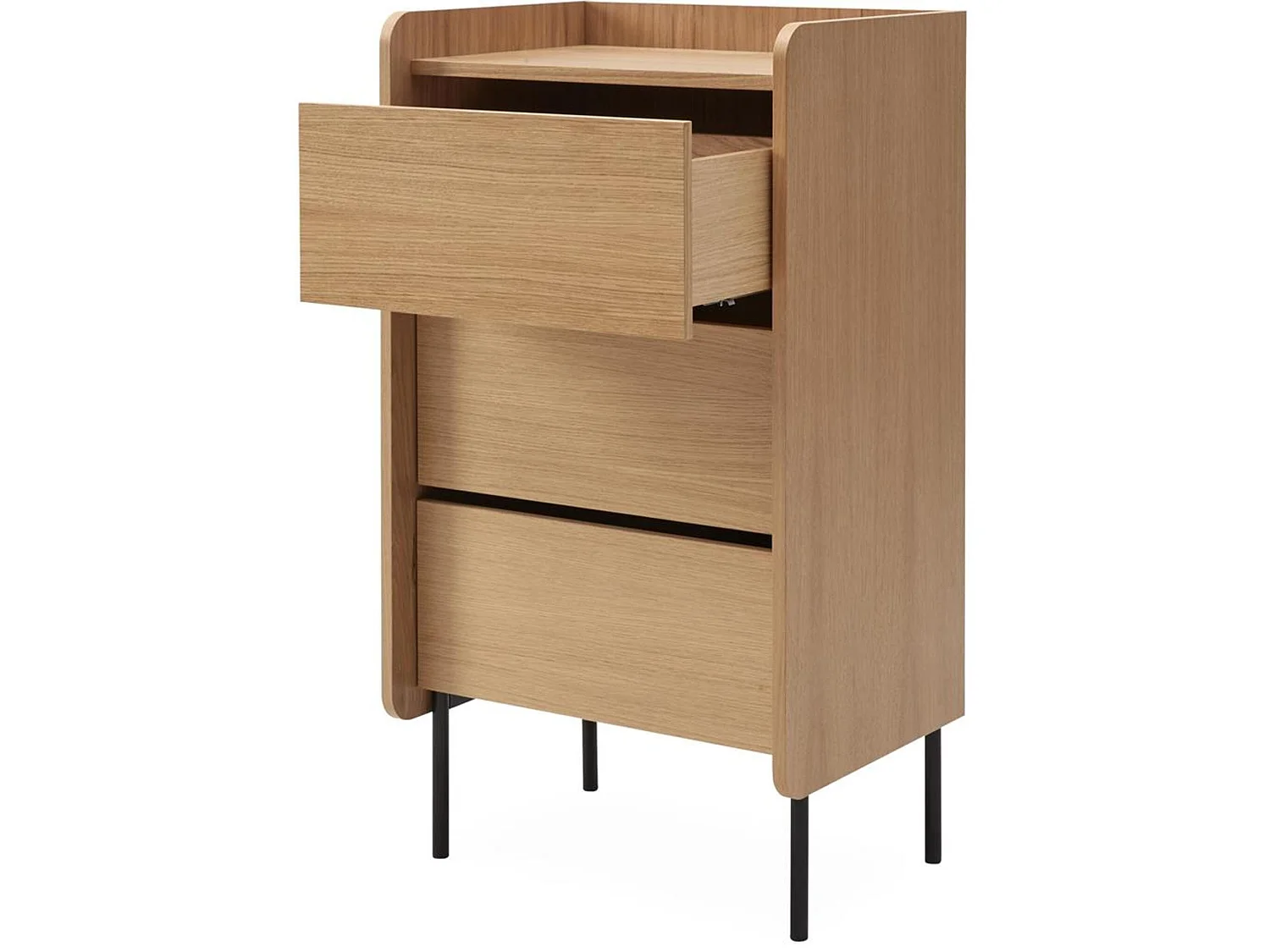 Commode 3 tiroirs avec pieds en métal noir - CO0081