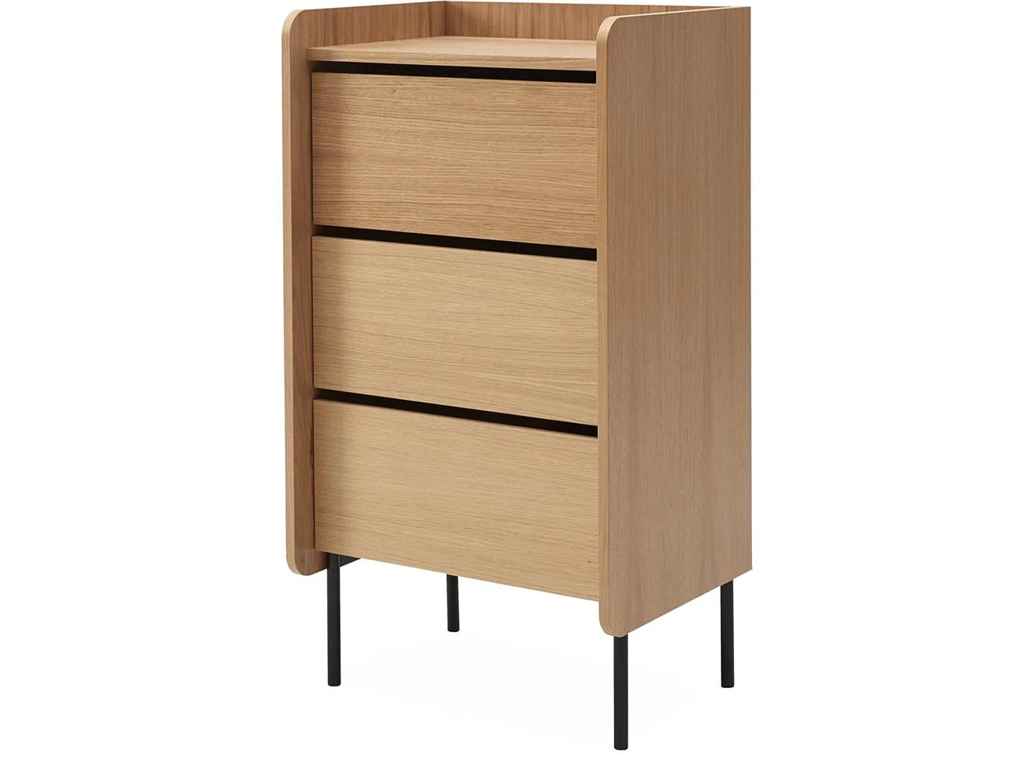 Commode 3 tiroirs avec pieds en métal noir - CO0081