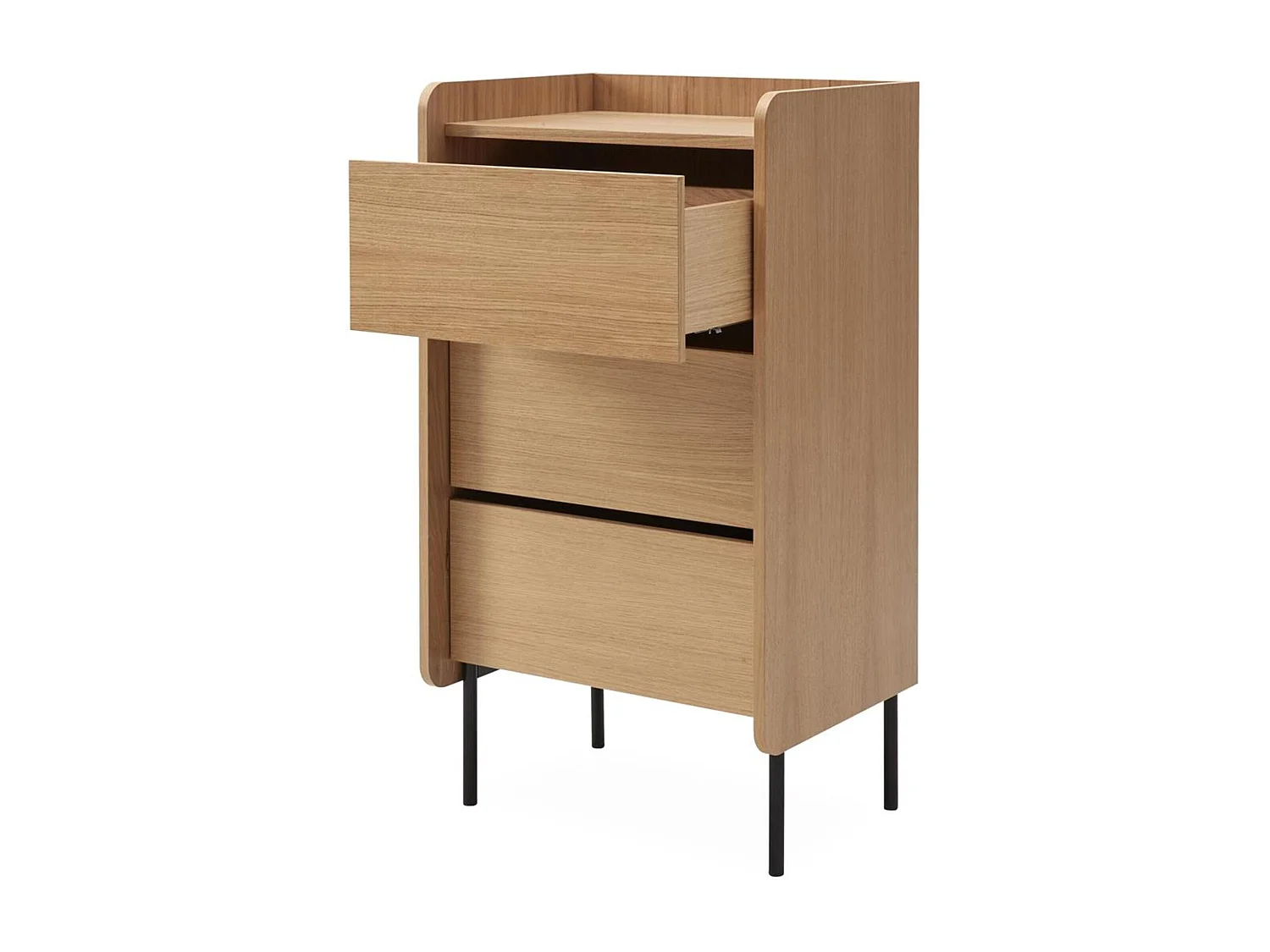 Commode 3 tiroirs avec pieds en métal noir - CO0081