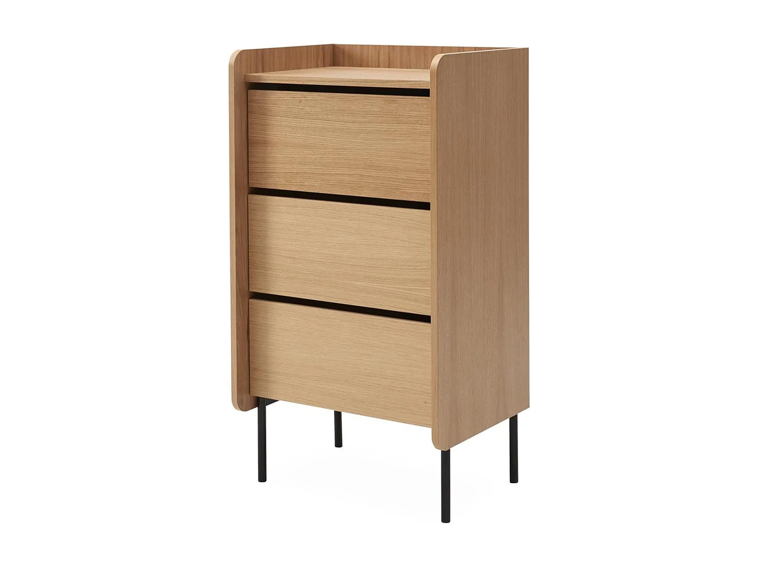 Commode 3 tiroirs avec pieds en métal noir - CO0081