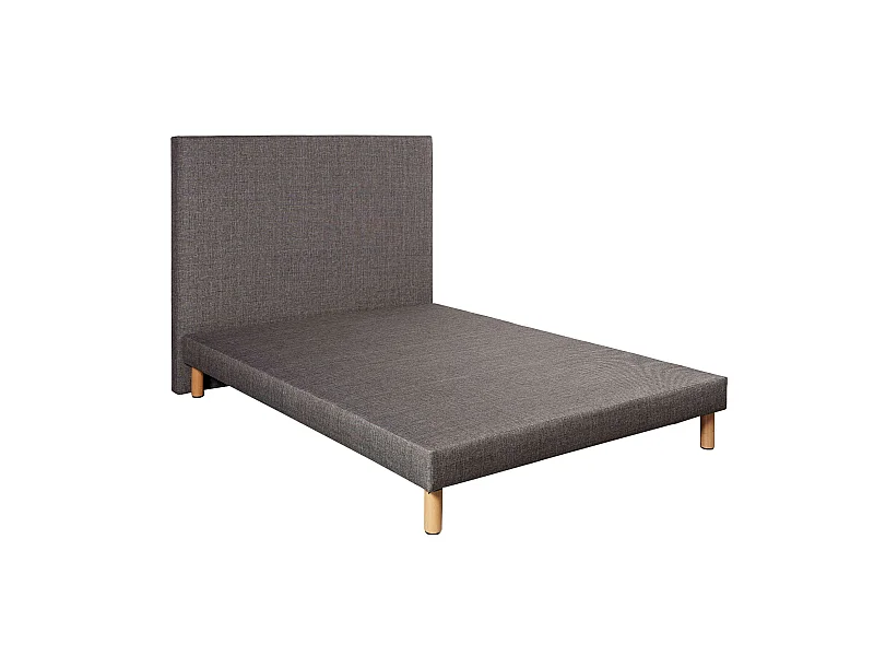 Ensemble sommier déco 160x200 + tête de lit gris orage 180 Terre de Nuit