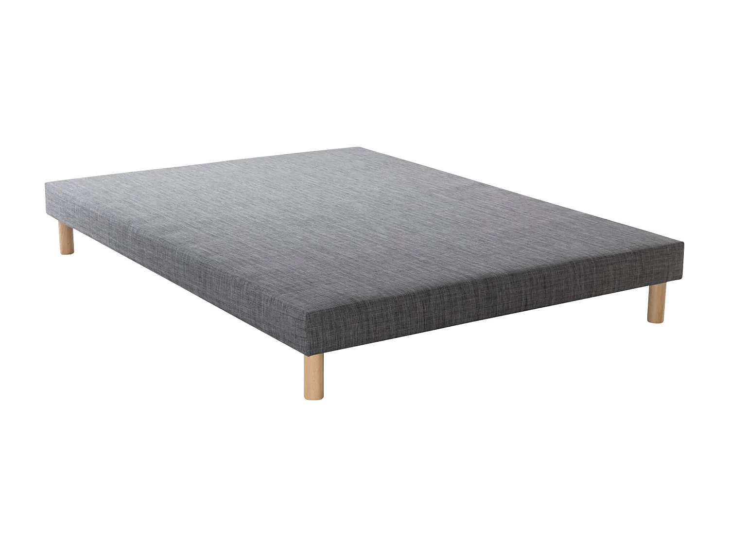 Ensemble sommier déco 140x200 + tête de lit gris orage 160 Terre de Nuit