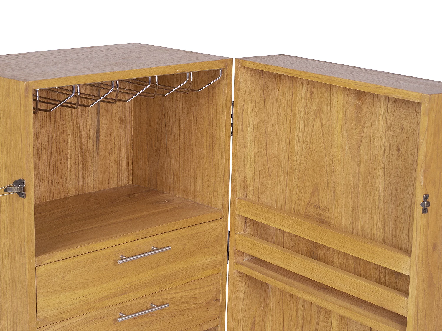 Wijn- en glazenkast met vintage-stijl van mindihout - 15 vakken - L60 x D50 x H111 cm - COIMBRA