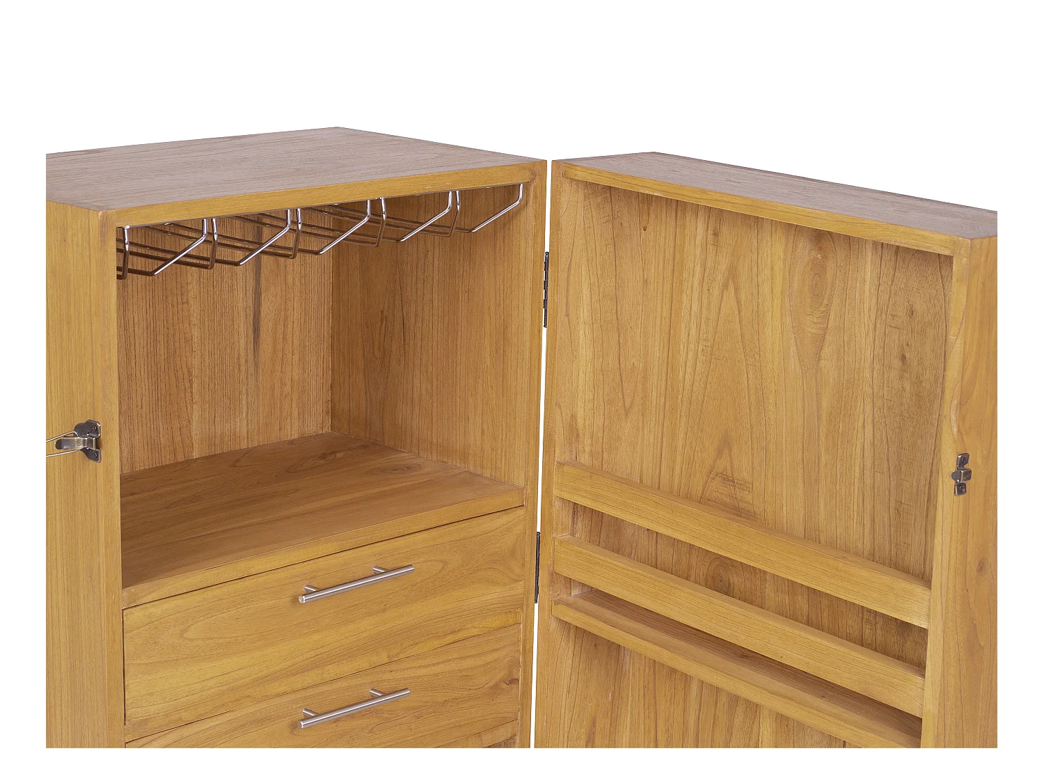 Armoire à vin et verres en bois de mindi - 15 casiers - L. 60 x P. 50 x H. 111 cm - COIMBRA