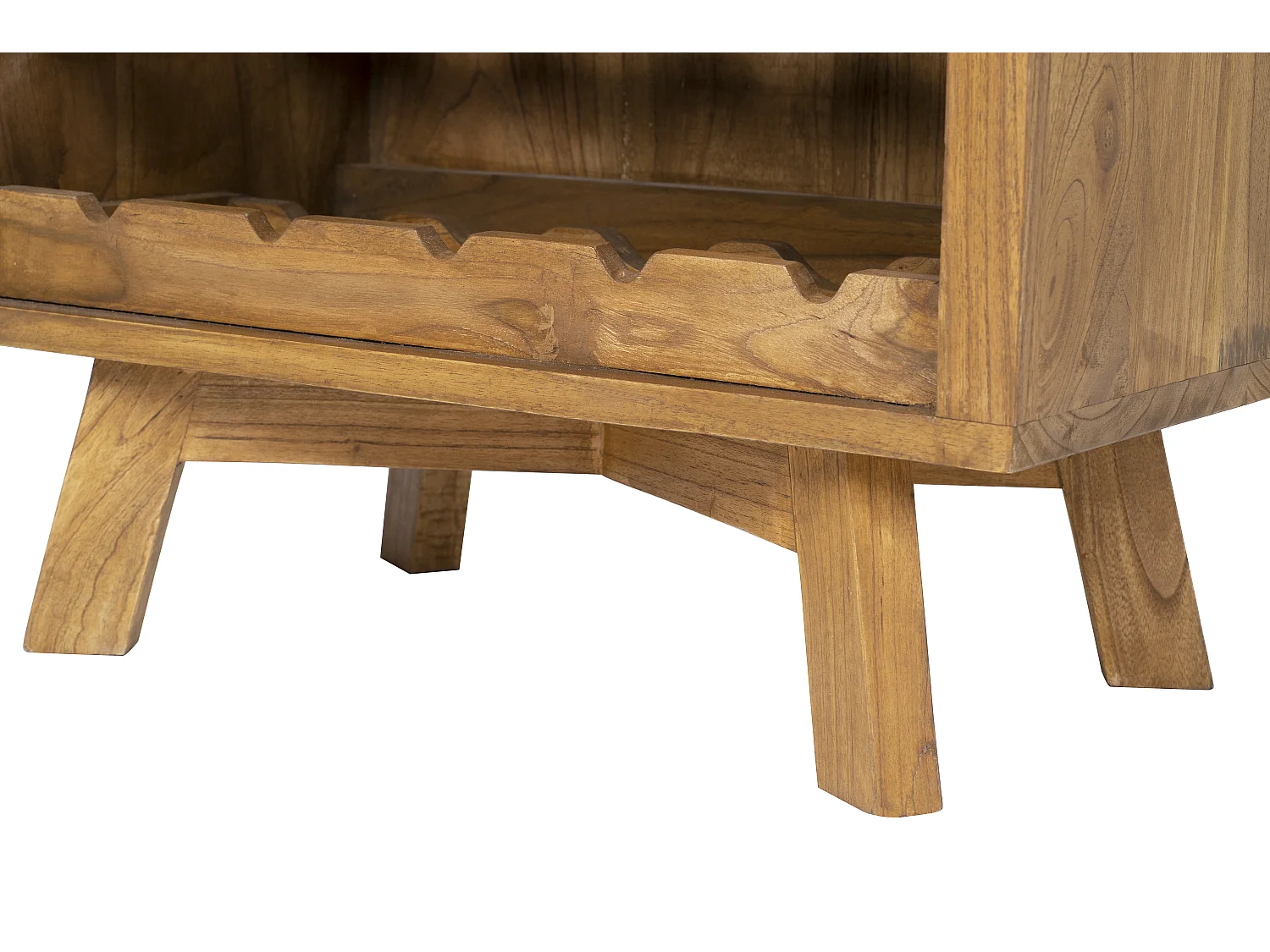 Botellero vintage de madera de mindi - 15 botellas - Ancho 60 x Prof. 35 x Alt. 80 cm - AVEIRO